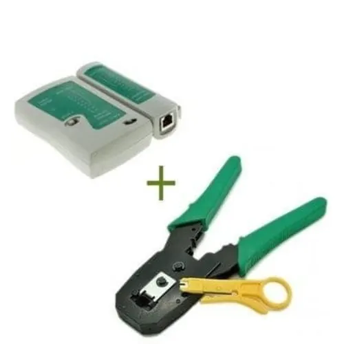 Network Lan Cable Tester Test Tool + Networking Crimping Tool For Modular Connector